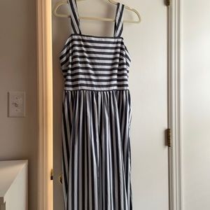 Navy and White Stripped Maxi Dress
